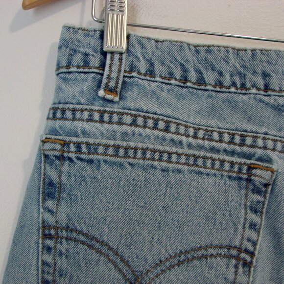 Vintage 90s Levi's 550 Jeans Relaxed Fit Tapered Leg Black Batwing 1991 34 x 30 - Picture 13 of 15